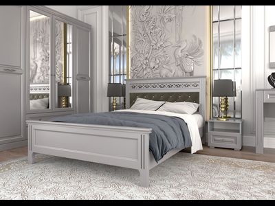 Кровать "ГРАЦИЯ" кровать 1,4м/1.6 м цвет АНТРАЦИТ (Браво мебель)