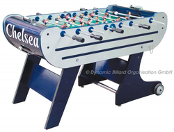 Настольный футбол (кикер) «Chelsea» (140x76x86, серебристо-синий, складной)