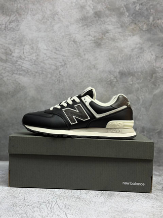 New Balance 574 Black кожаные