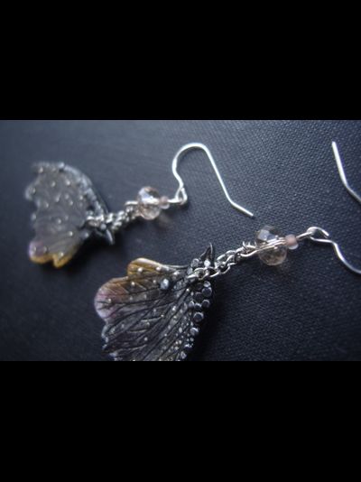 Фэнтези серьги "Крылышки Дымчатой Феи"