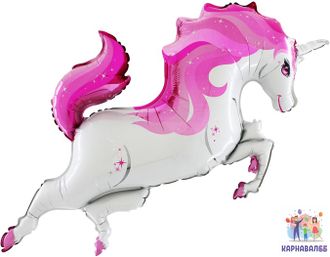 Шар фольга Единорог 122 см ( шар + гелий+ лента)