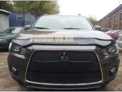 Защита радиатора Mitsubishi Outlander XL 2010-2012 (3 части) black