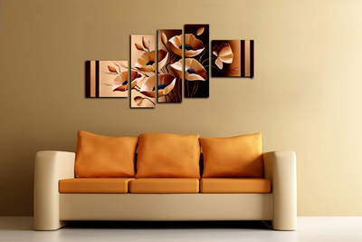 Модульная картина "Необычные цветы"