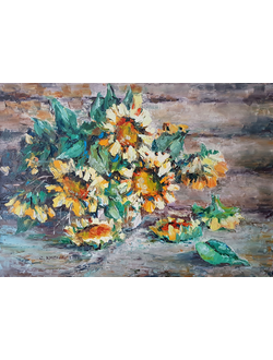 Картина жаркие подсолнухи Круглова Светлана