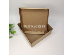 Коробка  с отдельной крышкой  200*200*90 мм БУРЫЙ