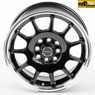 Комплект дисков R15 6,5J ET+35 4*100/4*114,3 Work DQ010-SV252 Черный с полированным ободом (81055)