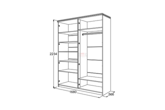Шкаф 4-х дверный для одежды и белья Ольга 13