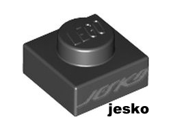 Plate 1 x 1 with Jesko Logo Pattern, Black (3024pb015 / 6323889)