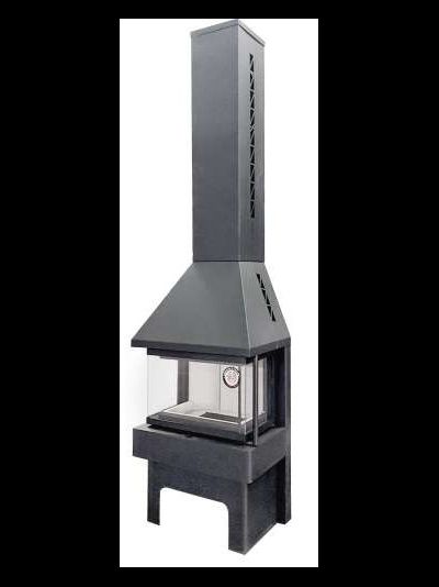 Экокамин Панорама три стекла графит