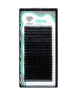 Ресницы чёрные Lovely серия "Silicone" микс 20 линий | Ресницы Лавли Силикон Микс для наращивания