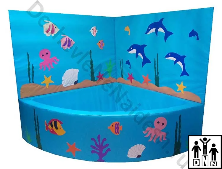 Сухой бассейн угловой Морское дно с матами