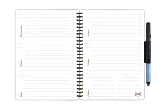Многоразовый зож ежедневник, формат А5 (148 х 210 мм). Обложка из картона с защитным покрытием (клевер)