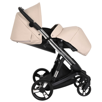 Коляска 3в1 ibebe i-stop Экокожа Beige, CHROME рама