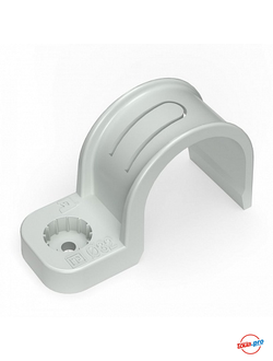 Крепеж-скоба пластиковая односторонняя серая (50шт) Промрукав