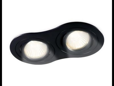Встраиваемый светильник Ambrella 2xMR16 2xGU5.3 max11W повор. черн.175x95x28(156x81) TECHNO SPOT TN102507/2 BK