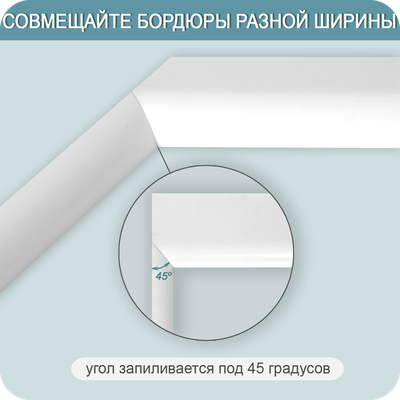 Акриловый плинтус бордюр для ванной BNV ГЛ24 12х24 белый левый стыковка разных рамеров