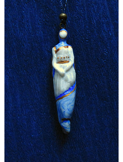 Царевна Ветра. Необычная подвеска для мобильного телефона. Украшение из холодного фарфора