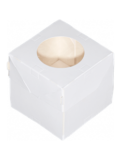 Коробка на 1 капкейк с/о ПРО (белая), 100*100*100мм