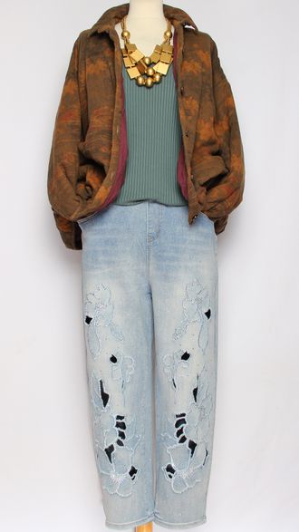 Куртка хлопок "Объемная с воротником" горчица до р.52