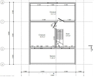 Двухэтажный каркасный дом с тремя спальнями 60м² (SK84)