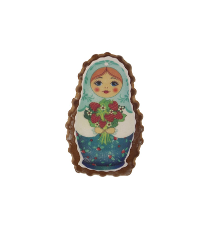 Тульский Пряник "Матрешка" с декором и повидлом  150 гр.