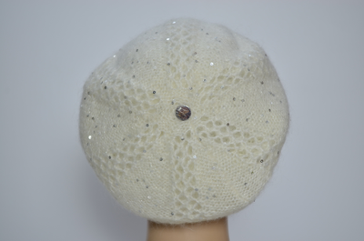 Берет белый вязаный Италия Вицио 1341