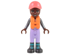 Friends Elijah - Lavender Sailing Outfit, Coral Cap, Orange Life Jacket, n/a (frnd546)
