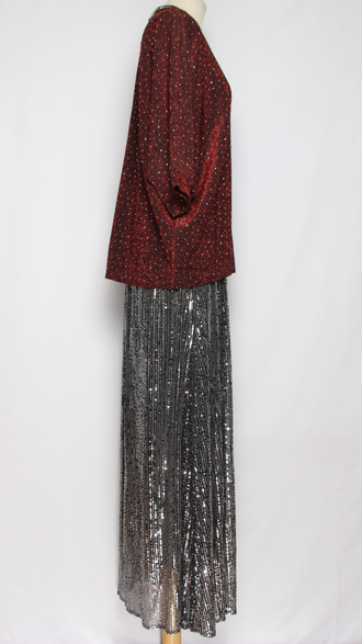 Юбка  трикотажная "Пайетки" черная\серебро р.54,56,58,60, черная\черная р.58