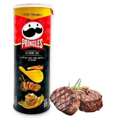 Чипсы Pringles Steak and foie gras со вкусом стейка и фуагра