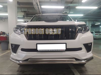 Защита переднего бампера двойная d60/42 для Toyota Land Cruiser Prado 150 Black Onyx (2020-...)