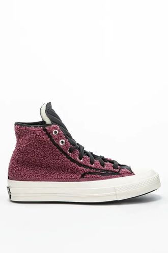 Зимние кеды Converse Chuck 70 Sherpa бордовые