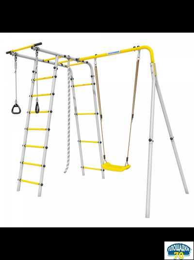 Детский спортивный комплекс для дачи ROMANA Лесная поляна - 3 (желтый/серый)
