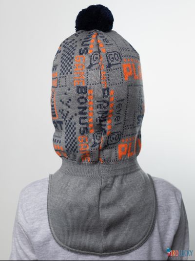 Шапка-шлем  21202-06, цвет темно-серый, оранжевый, р. 52-54