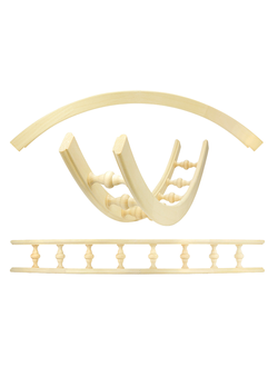 Балюстрада мебельная угловая R 300, с балясиной 37 мм, 300*300 мм, из березы