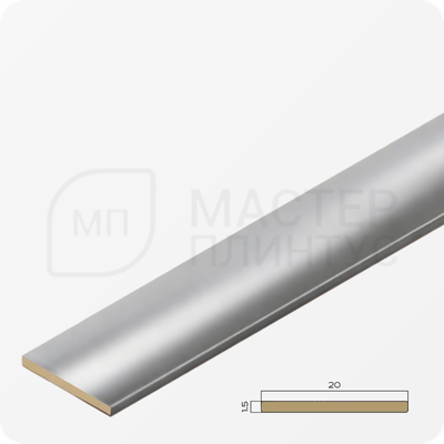 Латунная декоративная полоса 20 мм. Хромированная