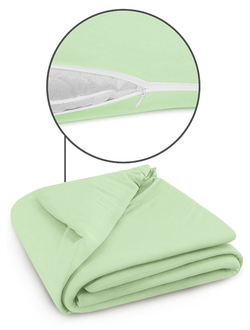 Пододеяльник Cleo трикотажный на молнии 172х205 100% хлопок (салатовый) 172/08