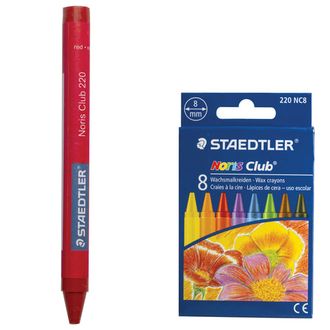 Восковые мелки STAEDTLER (Германия) "Noris Club", 8 цветов, картонная упаковка, европодвес, 220 NC8