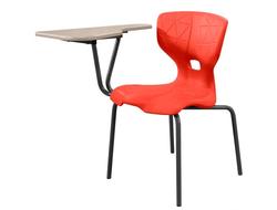 Школьный стул ШС12 с пюпитром (единое сиденье и спинка с 3D рисунком) цвет пластика красный