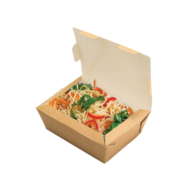 Коробка для фаст-фуда 600мл (крафт/бел)