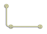 Поручень угловой (90°) 600х400 мм левый