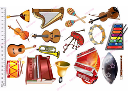 Фетр с рисунком "Музыкальные инструменты"