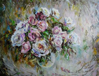 Натюрморт Бело-розовый букет Круглова Светлана