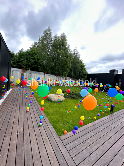 Шар цепочка с пузырями цвет ассорти (размер 12д)