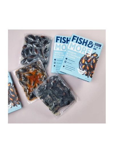 Мидии целые в створках в ТОМАТНО-ЧЕСНОЧНОМ СОУСЕ, в/м, Чили 500гр