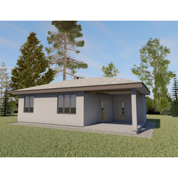 Одноэтажная баня с одной спальней 59м² (S93)