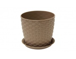 Кашпо круглое Ротанг с поддоном 2л