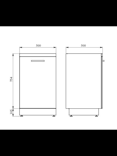Тумба металлическая с полкой на подиуме ТМД-1.0 Люкс