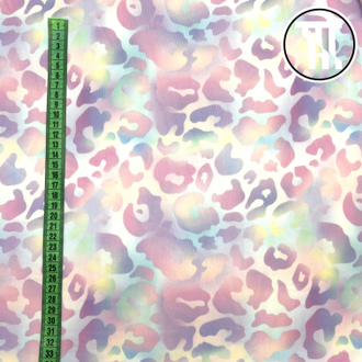 Сетка-стрейч принт Нежный леопард