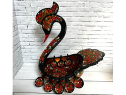 Лебедь с ковшами 50*40*23 см сувенирный с росписью Хохлома