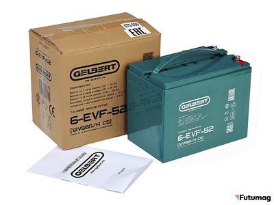 Тяговый аккумулятор Gelbert 6-EVF-52 (12V55A/H C5)